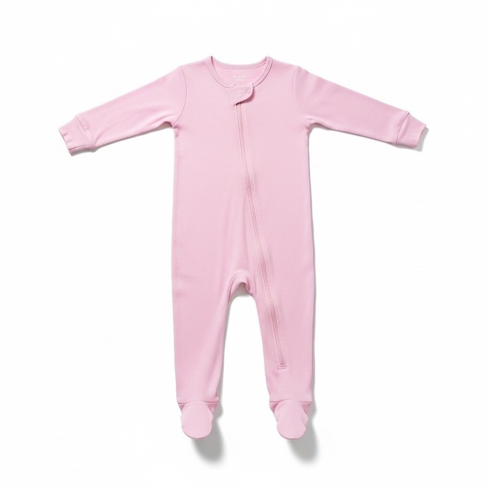 Bubble Baby 5T Pink Ribbed Bamboo Footed Sleeper Pajamas BB-006 NWT